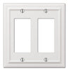 Amerelle Continental White 2 gang Die-Cast Metal Decorator Wall Plate 1 pk