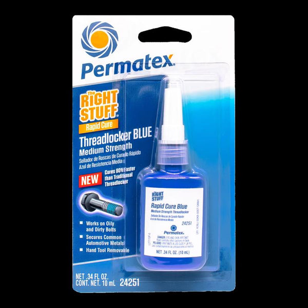 Gel fijador de roscas azul de resistencia media Right Stuff de Permatex 10 ml