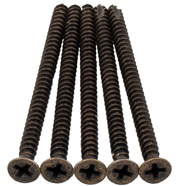 Tornillos para bisagra de puerta, #9 x 2-3/4", paquete de 100, latón antiguo, de Stone Harbor Hardware