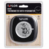 Taylor Black Plastic Hygrometer/Temperature/Time Digital Thermometer 3.94 L x 3.94 W x 4.75 Dia. in.