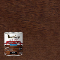 Varathane One Step Semi Gloss Dark Walnut Water-Based Polyurethane Stain 1 qt.