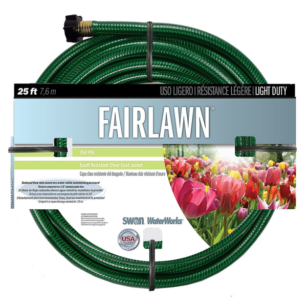 Manguera de jardín de nailon verde de uso liviano Swan FairLAWN de 1/2 pulg. de diámetro x 25 pies de largo (paquete de 10).