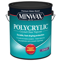 Minwax Polycrylic Satin Crystal Clear Water-Based Polyurethane 1 gal. (Pack of 2)