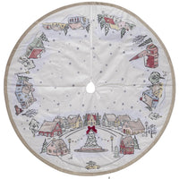 Dyno White/Warm Gray Tree Village Tree Skirt (Pack of 4)