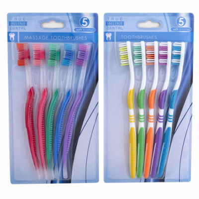 Adult Toothbrushes, Assorted Colors, 5-Pk.