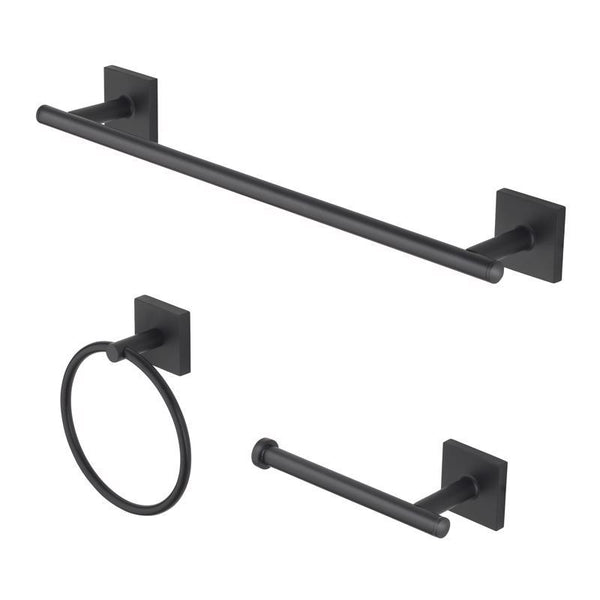 Juego de barras para toalla OakBrook Collection negras mate de zinc