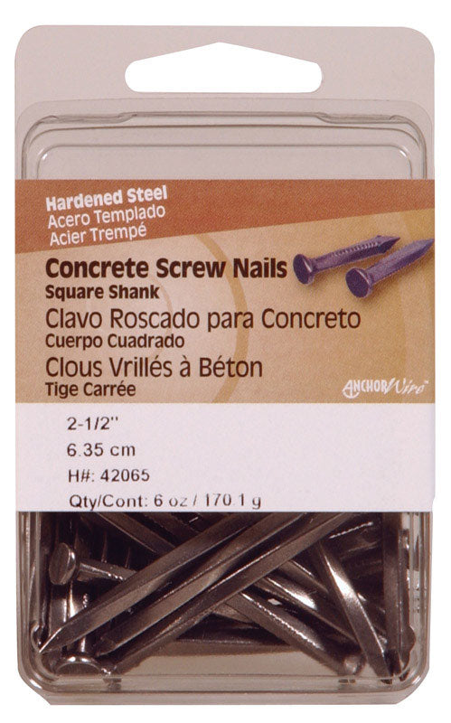 Hillman 2-1/2 in. L Concrete Steel Nail Smooth Shank Flat 6 oz. (Pack of 5)