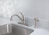 OakBrook Tucana One Handle Brushed Nickel Kitchen Faucet Side Sprayer Included