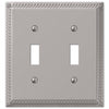 Amerelle Georgian Satin Nickel 2 gang Die-Cast Metal Toggle Wall Plate 1 pk