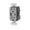 Leviton Decora 15 amps 125 V Type A/C Duplex Gray Outlet and USB Charger 5-15R 1 pk