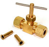 Dial 1/4 in. H x 2-3/4 in. W Brass Tan Straight Needle Valve