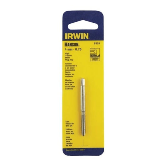 Irwin Hanson High Carbon Steel Metric Plug Tap 4 - 0.75 mm 1 pc
