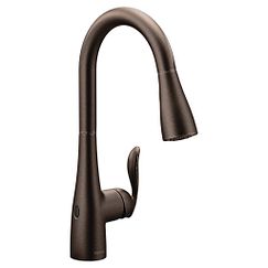Oil rubbed bronze one-handle high arc pulldown kitchen faucet