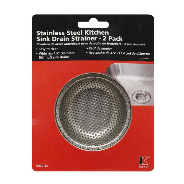 Colador de malla cromado para fregadero de cocina Keeney