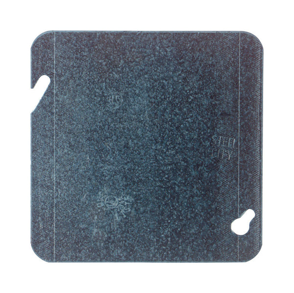 Caja cuadrada de acero de 4-11/16 pulg. de alto x 4-11/16 pulg. de ancho con tapa plana