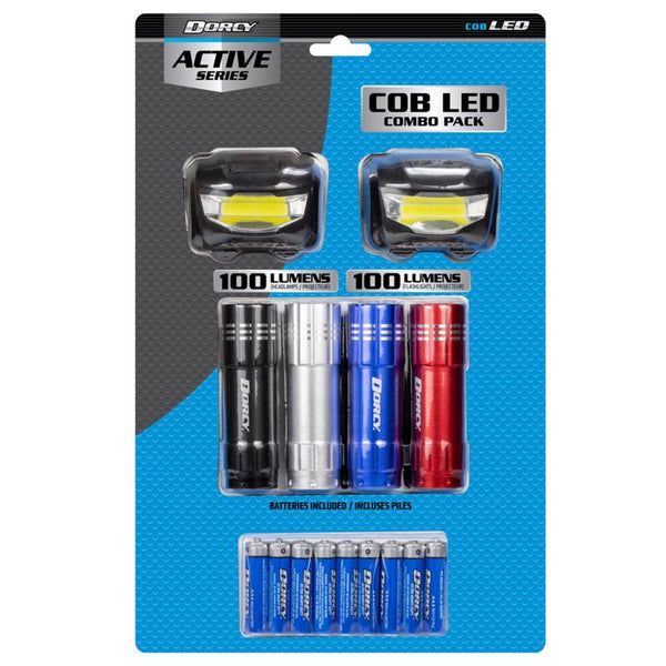 Linterna/faro LED Dorcy Active, 100 lm, surtidos, paquete combinado, batería AAA (paquete de 4)