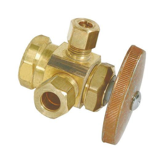 BrassCraft 1/2 in. FIP outlets X 3/8 in. Compression Brass Outlet Valve