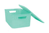 Homz 8-3/4 in. H x 16-3/4 in. W x 11-1/2 in. D Stackable Woven Bin w/Lid (Pack of 12)