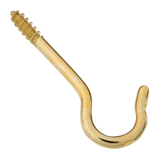 National Hardware Gold Solid Brass 1-11/16 in. L Ceiling Hook 10 lb 6 pk