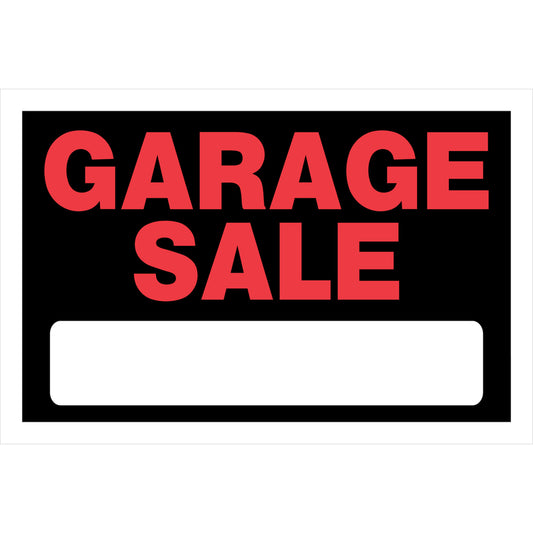 Hillman English Black Garage Sale Sign 8 in. H X 12 in. W (Pack of 6)