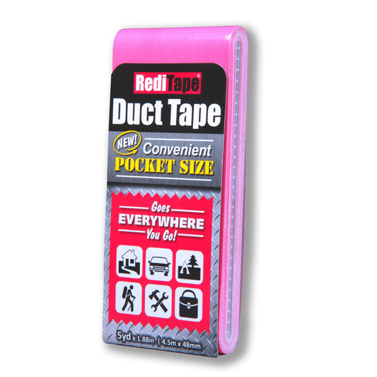 RediTape 1.88 in. W x 5 yd. L Pink Solid Pocket-Size Duct Tape