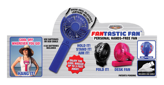 Blazing LEDz Fantastic Fan Hands Free Personal Fan Plastic 1 pk (Pack of 12)