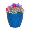 L&G Solutions 13.5 in. H X 16 in. D Polyresin Diamond Planter Blue