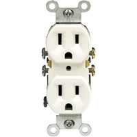 Leviton 15 amps 125 volt White Outlet 5-15R 1 pk (Pack of 10)