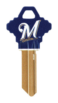 Hillman Milwaukee Brewers Painted Key House/Office Universal Key Blank Single (Pack of 6).