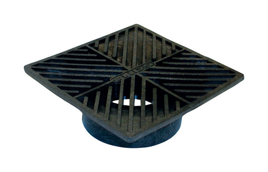 NDS 6 in. Black Square Polyethylene Drain Grate