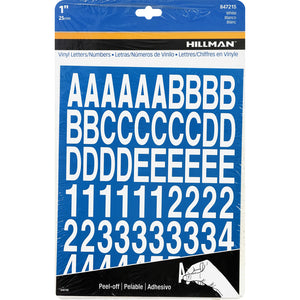 Hillman 1 in. White Vinyl Self-Adhesive Letter and Number Set 0-9, A-Z 228 pc (Pack of 6)