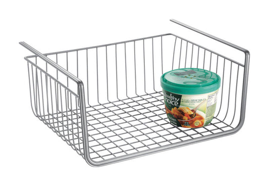 iDesign York Lyra 12.5 in. L X 10 in. W X 5-11/16 in. H Silver Wire Basket