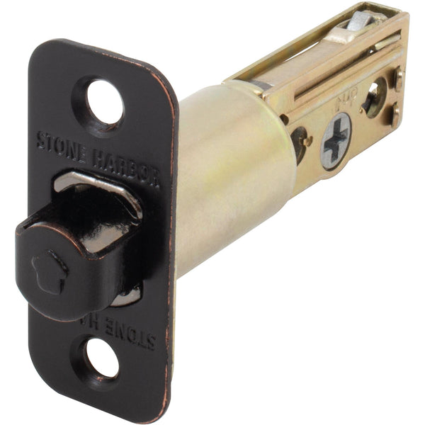 Vienna Door Lever with Square Rosette, Privacy (Bed/Bath) Latch, Matte Black by Stone Harbor Hardware