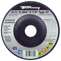 Forney 4-1/2 in. D X 7/8 in. Aluminum Oxide Metal Cut-Off Wheel 1 pc - Deal of The Week