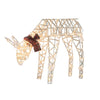 Sienna LED White 3D Wire Reindeer with Red Plaid Bow 2 ft. Yard Decor