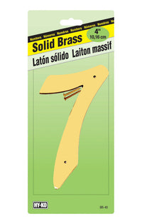 Hy-Ko 4 in. Brass Gold 7 Number Nail-On (Pack of 10)