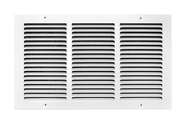 Rejilla de retorno de aire Tru Aire de acero unidireccional con recubrimiento en polvo blanco de 10" de alto x 18" de ancho - Oferta de la semana