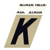 Hillman 1.5 in. Reflective Black Metal Self-Adhesive Letter K 1 pc (Pack of 6)