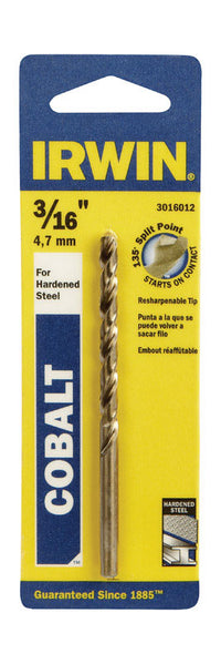 Irwin 3/16 in. x 3-1/2 in. L Cobalt Steel Drill Bit 1 pc.