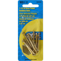 Hillman OOK Brass-Plated Hardwall Picture Hanging Nails 10 lb  (Pack of 12)