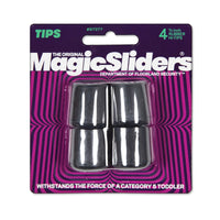 Magic Sliders Rubber Leg Tip Black Round 7/8 in. W 4 pk