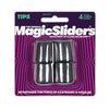 Magic Sliders Rubber Leg Tip Black Round 7/8 in. W 4 pk