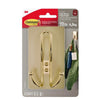 3M Satin Brass Plastic Triple Hook 1 pk (Pack of 8)