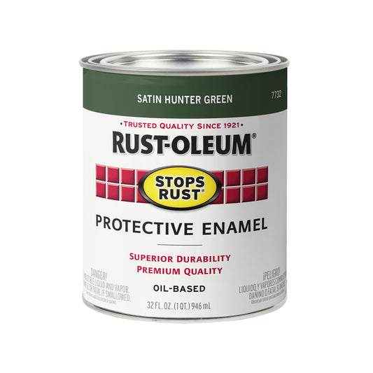 Rust-Oleum Stops Rust Satin Hunter Green Protective Enamel 1 Qt. 250 G/L