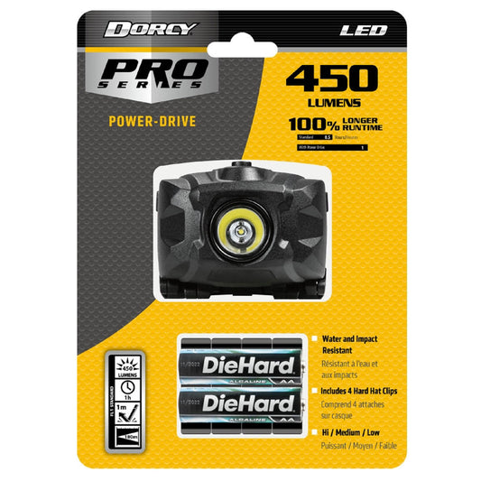 Dorcy Pro Series 450 lm Black LED Head Lamp AA Battery