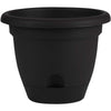 Bloem Lucca Black Resin UV-Resistant Round Self-Watering Planter 7 H x 9 Dia. in.