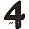 Hy-Ko 6 in. Black Plastic Number 4 Mounting Screws 1 pc. (Pack of 5)