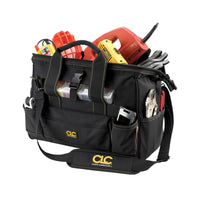 CLC 8 in. W X 11 in. H Polyester Tote Bag with Plastic Tray 25 pocket Black/Tan 1 pc