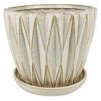 Border Concepts 9 in. H X 10.25 in. W Ceramic Dimensional Planter White (Pack of 2)