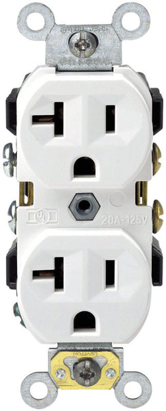 Leviton 20 amperios 125 V Duplex Blanco Tomacorriente 5-20R 1 pk